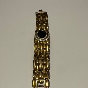 Elegant Gold Bracelet with Black Stone